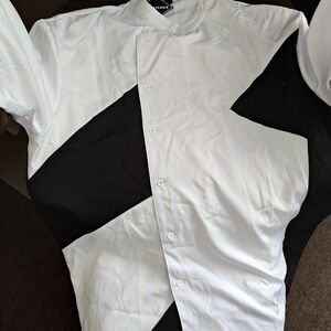 White and Black Button-Up Shirt